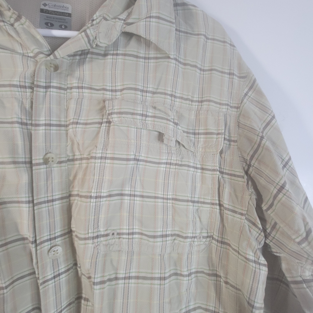 Mens Columbia Titanium Long Sleeve Plaid Button Front Shirt Size Large - Picture 4 of 9
